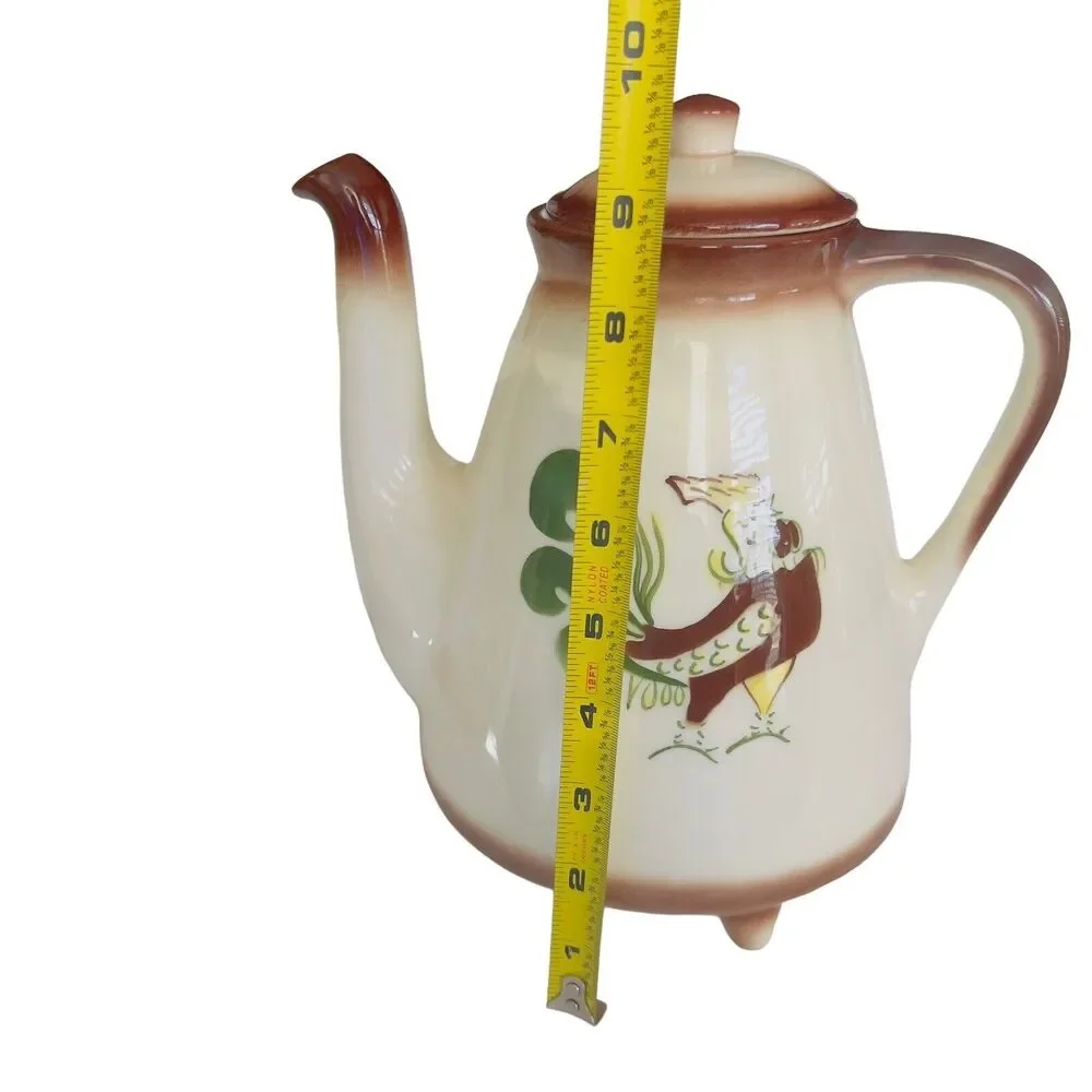 VTG 50’s Brock of California Chanticleer Rooster Coffee Pot Mid Century 9.75”x9”